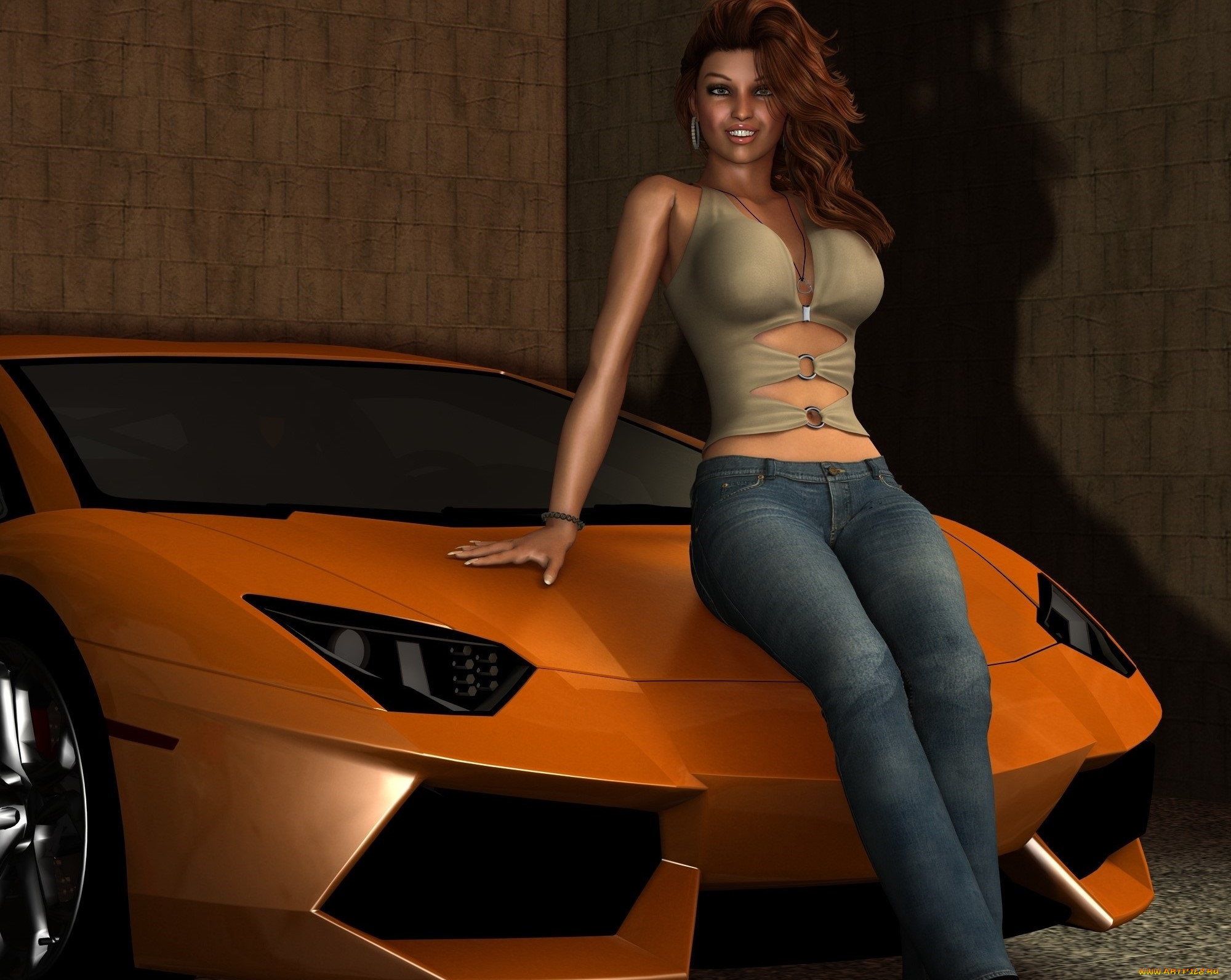 , 3d car&girl, , , , , 